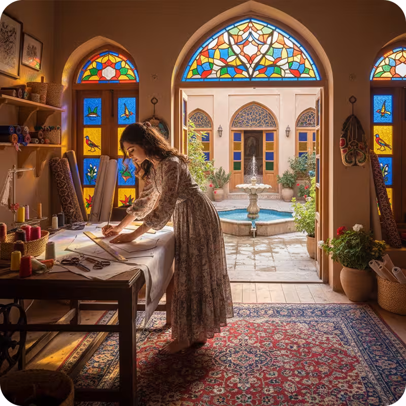 woman pattern making