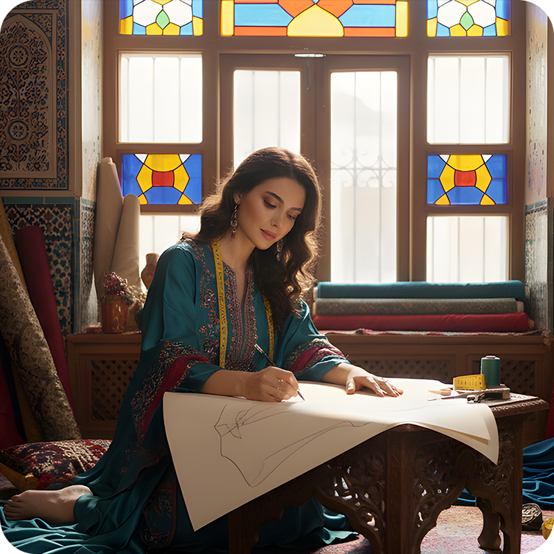 woman-pattern-making