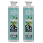 شامپو تقویت کننده، بازسازی کننده و محافظ رنگ موی بدون سولفات مومیا، سازگار با موهای نازک، رنگ شده و خشک، حاوی کراتین، پروتئین، کلاژن، روغن آرگان و جوجوبا، با حجم 500 میلیلیتر مدل ابریشم مجموعه 2 عددی